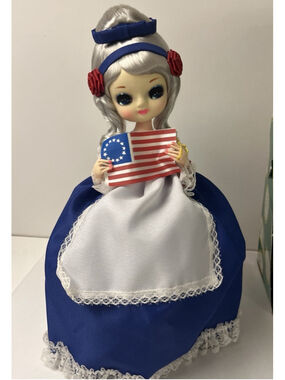 Vintage Bradley Doll Betsy Ross Bicentennial 1776-1976 Box Papers Big Eye